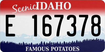 ID license plate E167378