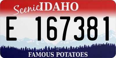 ID license plate E167381