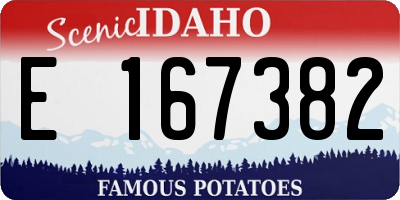 ID license plate E167382