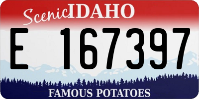 ID license plate E167397
