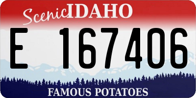 ID license plate E167406