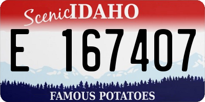 ID license plate E167407