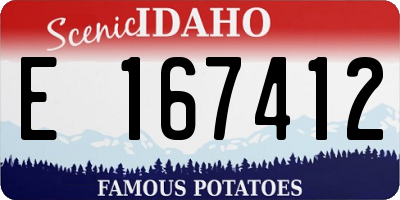ID license plate E167412