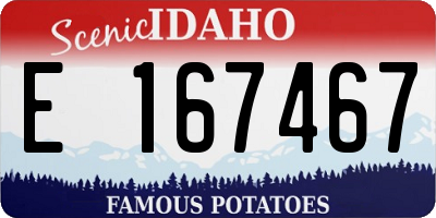ID license plate E167467