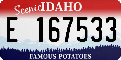 ID license plate E167533