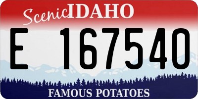 ID license plate E167540
