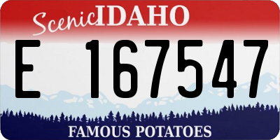 ID license plate E167547