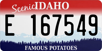 ID license plate E167549
