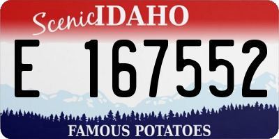 ID license plate E167552