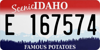 ID license plate E167574