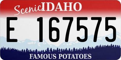 ID license plate E167575