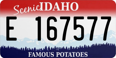 ID license plate E167577