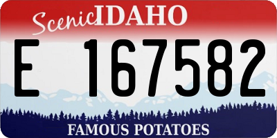 ID license plate E167582