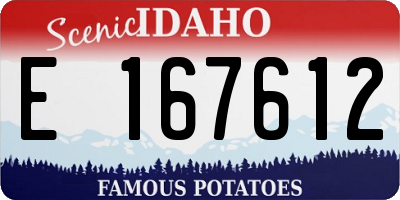 ID license plate E167612