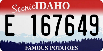 ID license plate E167649