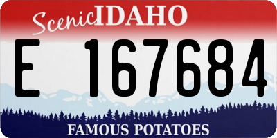 ID license plate E167684