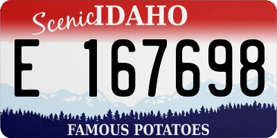 ID license plate E167698