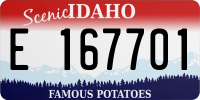 ID license plate E167701