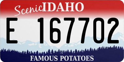ID license plate E167702