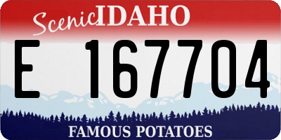 ID license plate E167704