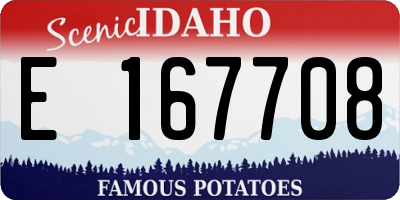 ID license plate E167708