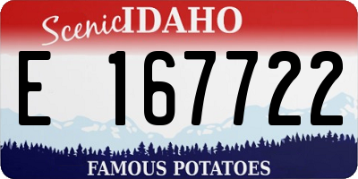 ID license plate E167722