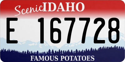 ID license plate E167728