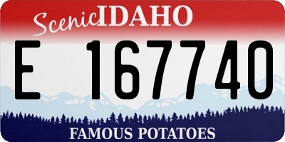 ID license plate E167740