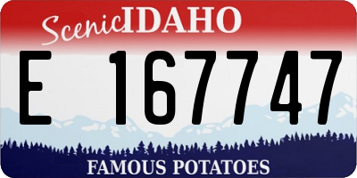ID license plate E167747