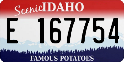ID license plate E167754
