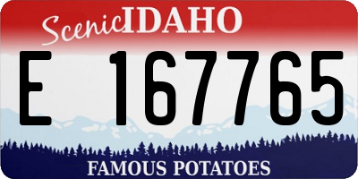 ID license plate E167765