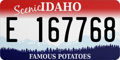 ID license plate E167768