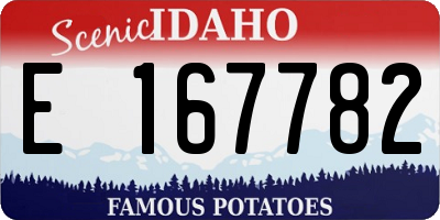 ID license plate E167782