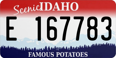 ID license plate E167783