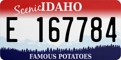 ID license plate E167784