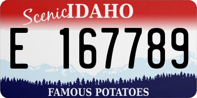 ID license plate E167789