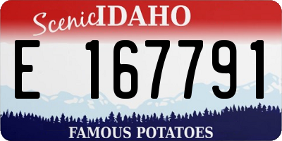ID license plate E167791