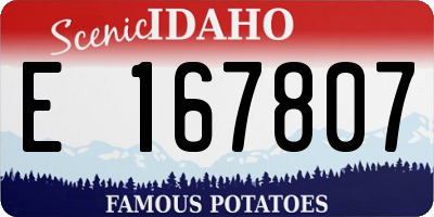 ID license plate E167807