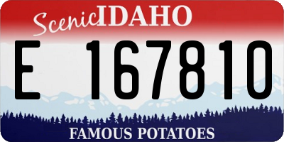 ID license plate E167810