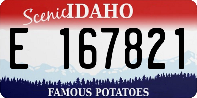 ID license plate E167821