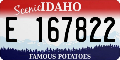 ID license plate E167822
