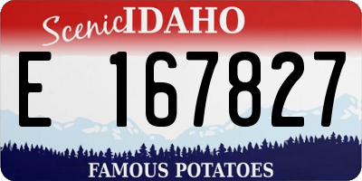 ID license plate E167827