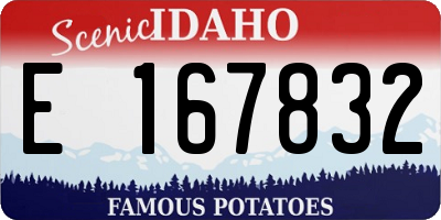 ID license plate E167832