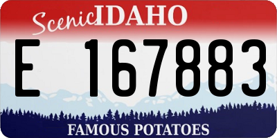 ID license plate E167883