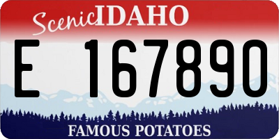 ID license plate E167890