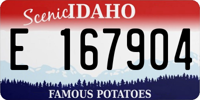 ID license plate E167904