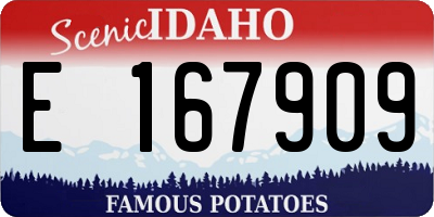 ID license plate E167909