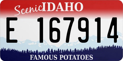 ID license plate E167914