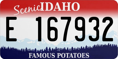 ID license plate E167932