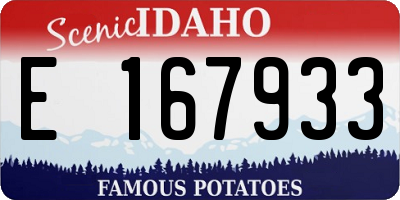 ID license plate E167933